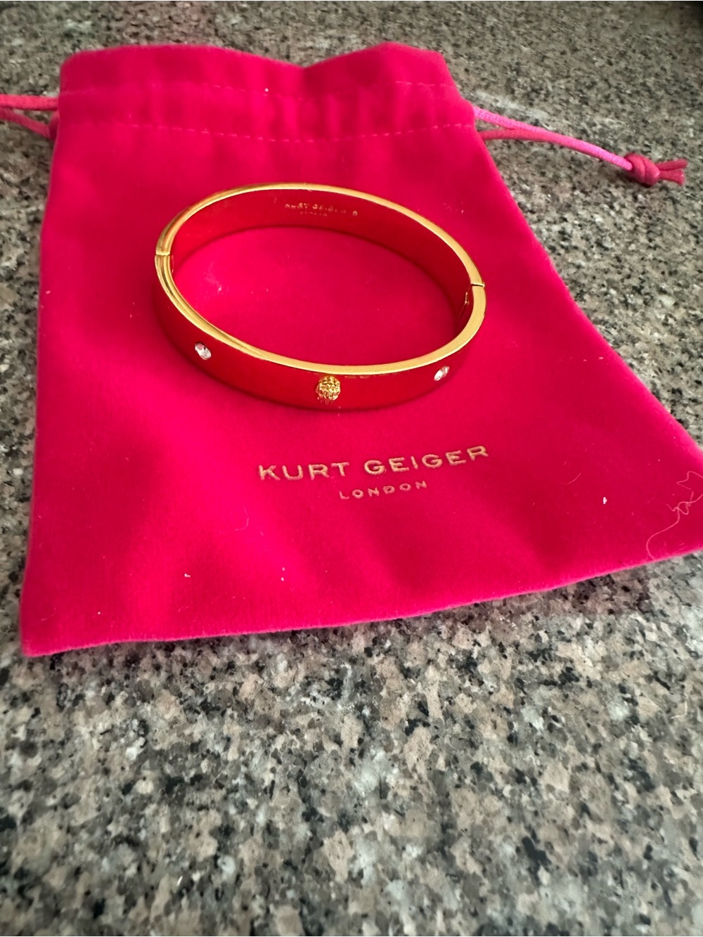 Kurt Geiger Gold Crystal Accent Bangle Bracelet